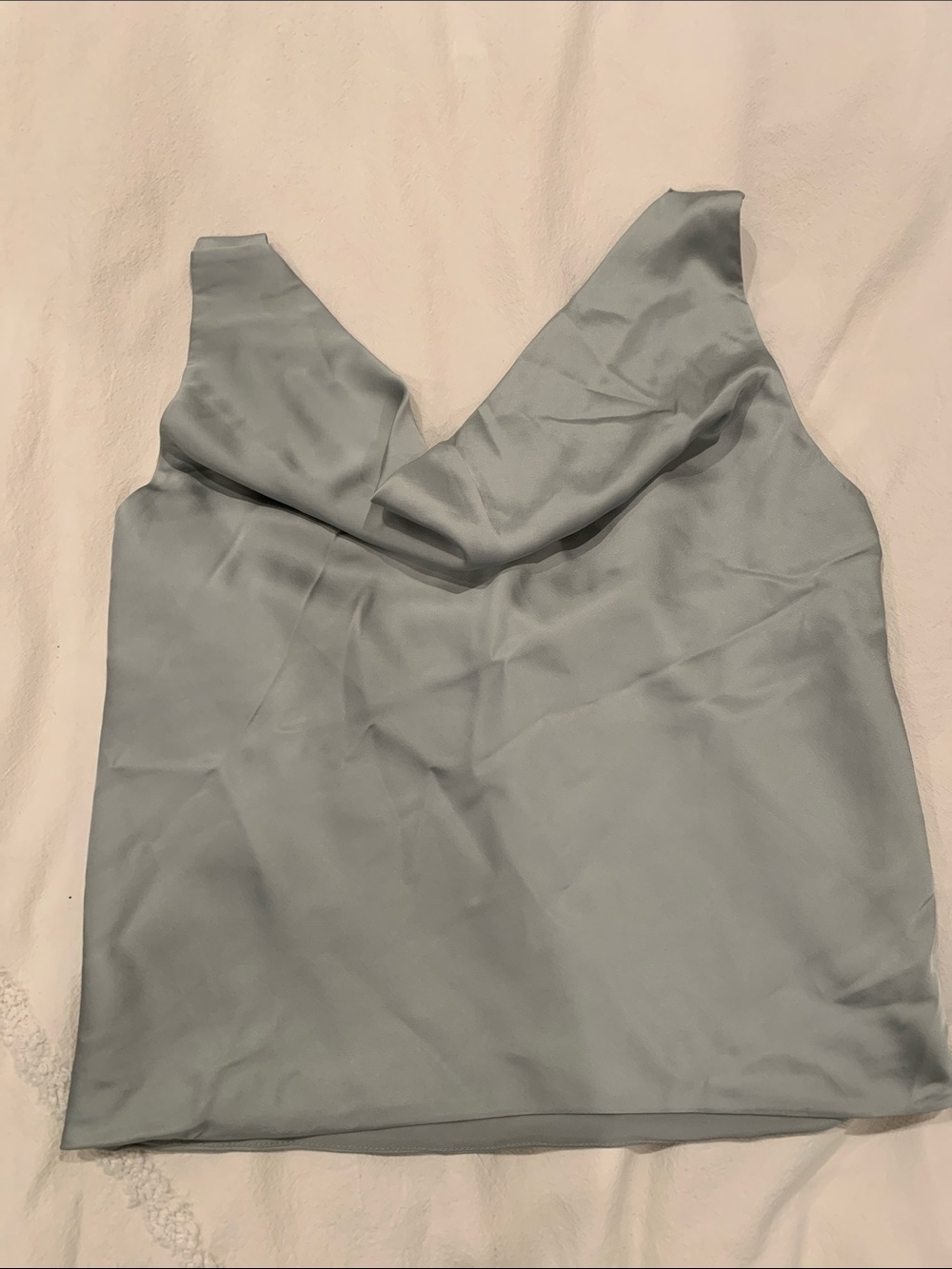 Abercrombie & Fitch Light Blue Satin Cowl Neck Camisole